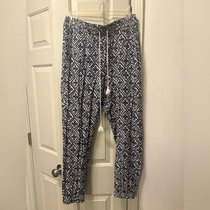 JACK Navy and White Geometric Print Pants